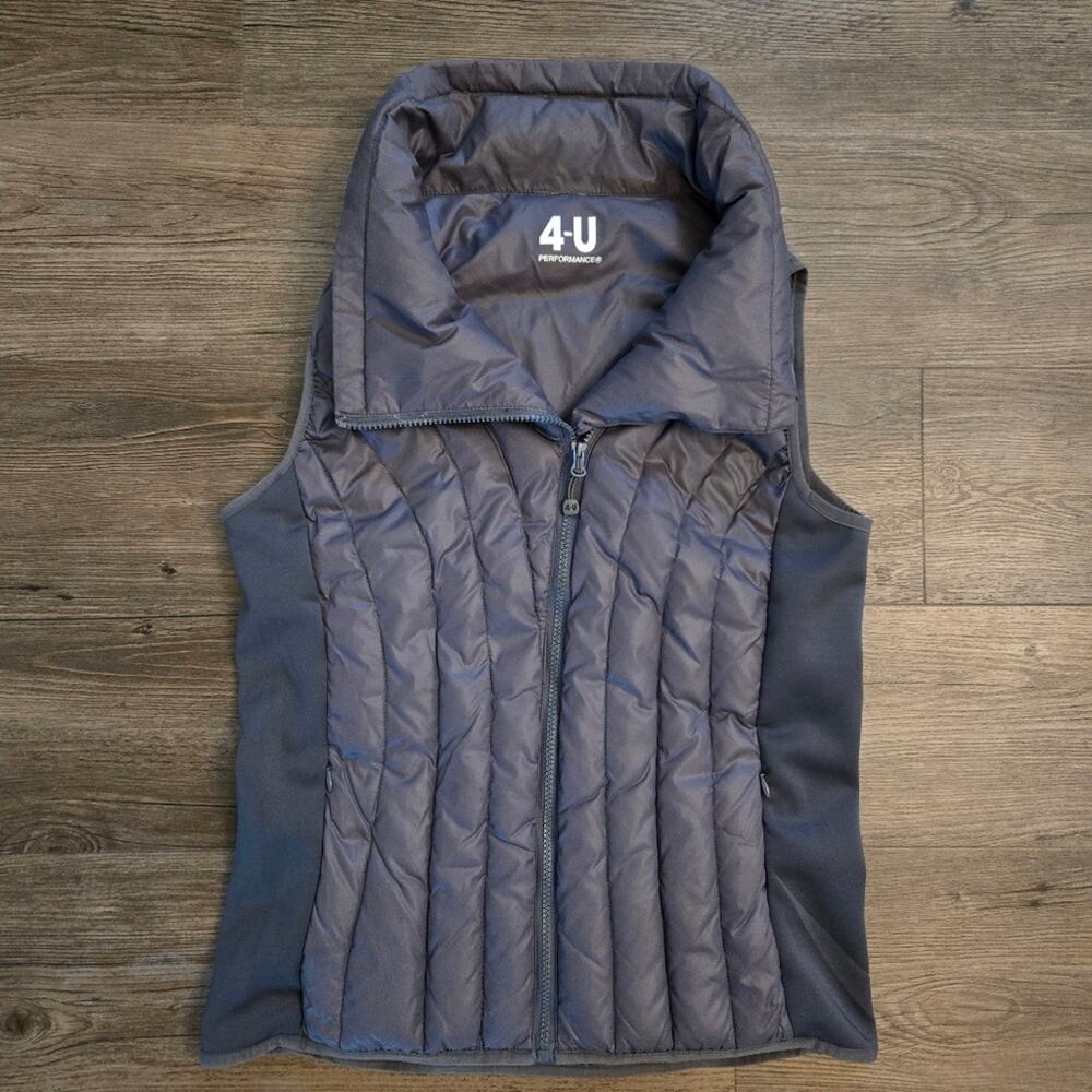 4-U Performance Women's Quilted Down Puffer Vest Gray Size M - Picture 3 of 7